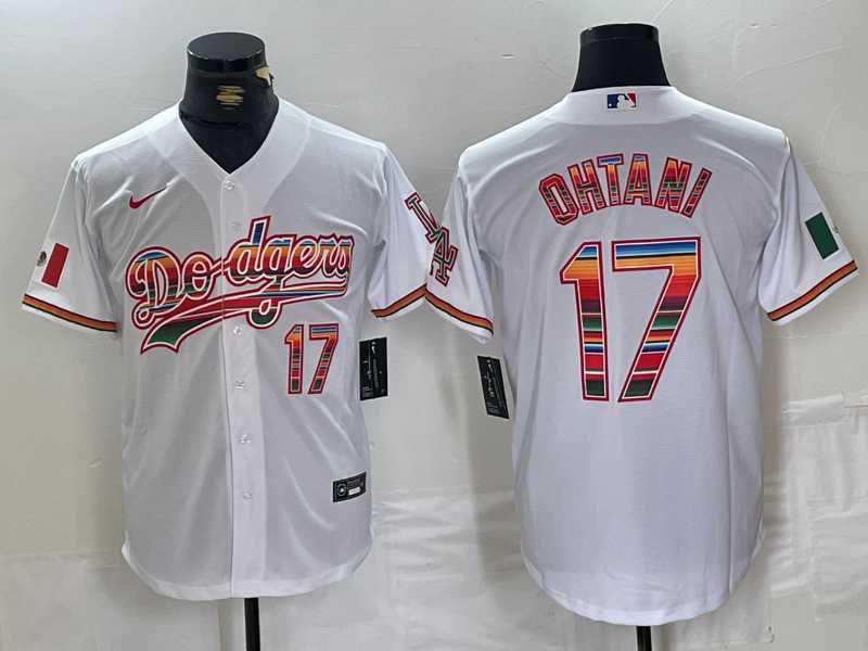 Men%27s Los Angeles Dodgers #17 Shohei Ohtani White Mexico Cool Base Stitched Jersey Dzhi->los angeles dodgers->MLB Jersey